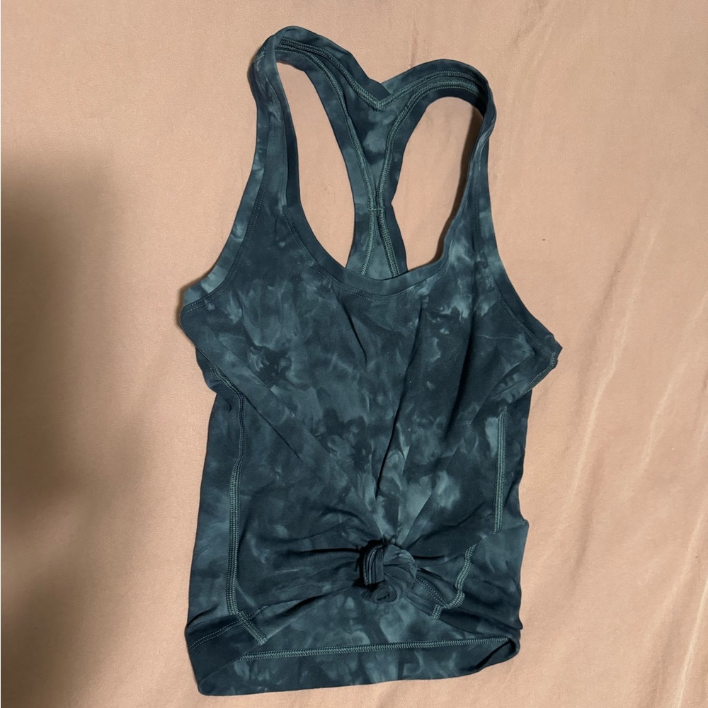 lululemon Black and grey cropped racerback tank size 4